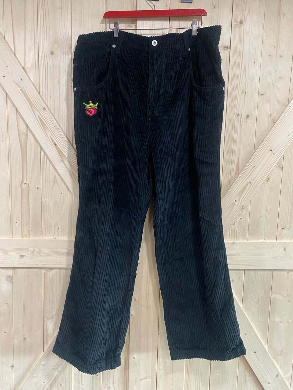 JNCO 179 Pipes 23" 4 Wale Black Corduroy Baggy Pants 42 x 32